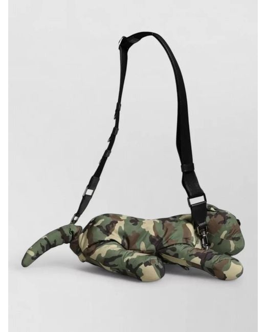 Dolce & Gabbana Black Camouflage Animal Silhouette Plush Crossbody Bag