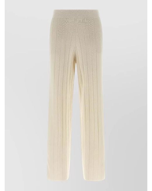 Max Mara Natural Jardin Cashmere High Waist Wide Leg Trousers