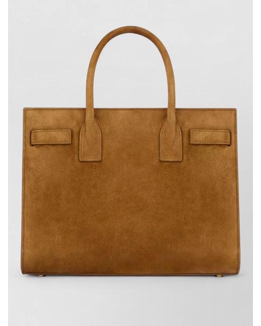 Saint Laurent Brown Sac De Jour Suede Tote Bag