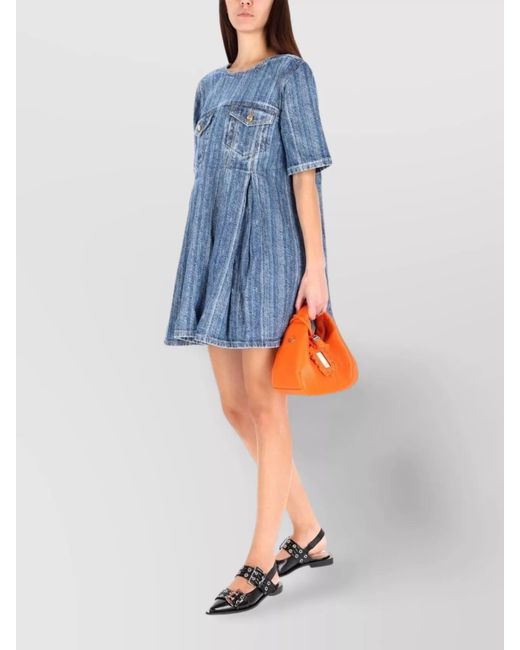 Ganni Blue Denim Mini Dress