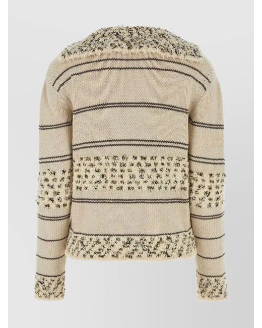 Bottega Veneta Natural Wool Embroidered Polo Shirt