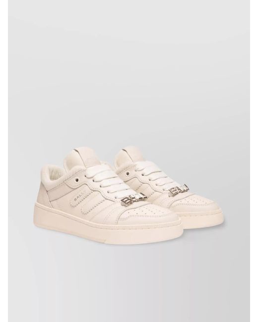 Bally Natural Elevated Leather Sneakers With Padded Collar