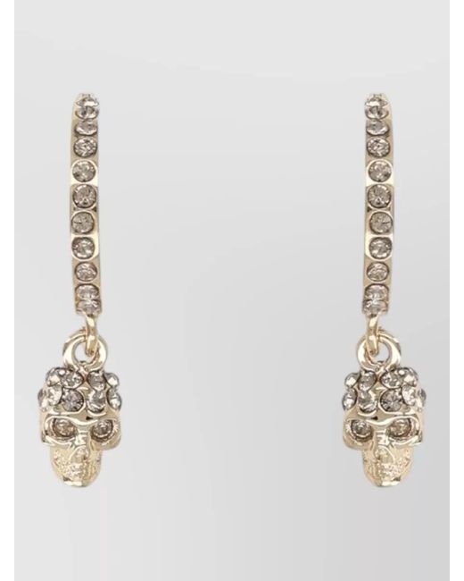 McQueen White Skull Hoop Earrings