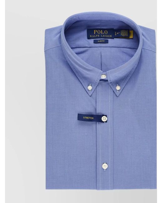 Ralph Lauren Blue Cotton Shirt With Button Down Collar for men