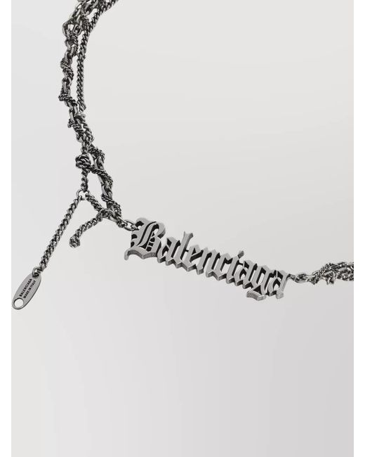 Balenciaga Multicolor Layered Text Charm Necklace Adjustable Length for men