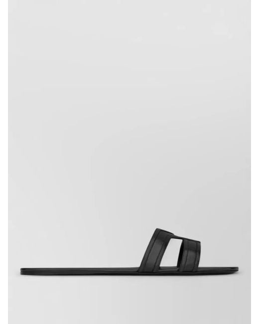 Saint Laurent Multicolor Mabrouka Leather Slides Flat Open Toe
