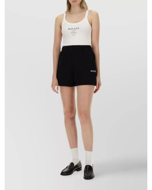 ROTATE BIRGER CHRISTENSEN Black High-Rise Knee-Length Shorts