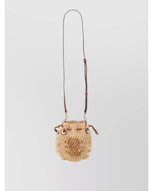 Anya Hindmarch White Raffia Shoulder Bag