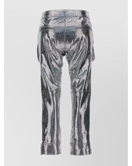Isabel Marant Gray Trousers Featuring Adjustable Straps And Metallic Finish
