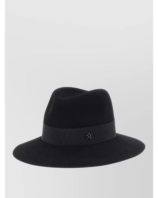 Maison Michel Black Rabbit Felt Fedora Hat