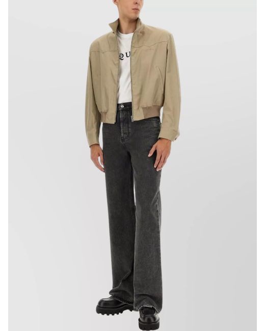 McQueen Multicolor Cropped Harrington Jacket for men