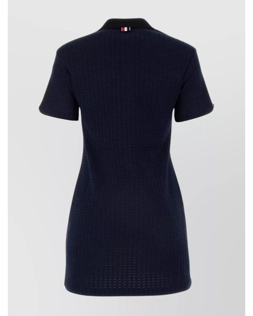 Thom Browne Blue Cotton Polo Midi Dress