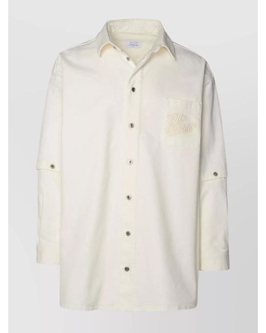 Off-White c/o Virgil Abloh Natural Denim Oversized Logo Shirt Jacket for men