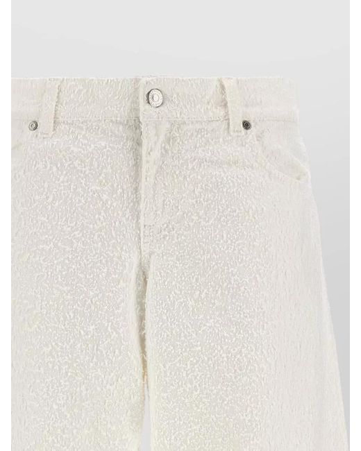 Stella McCartney White Jeans Trousers Boucle Wide Leg Pockets