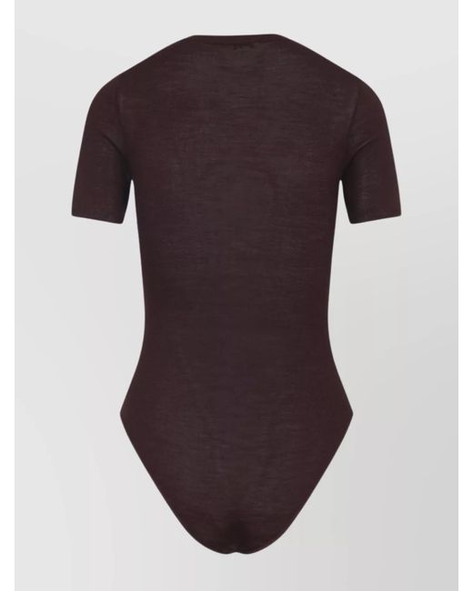 Alaïa Purple Wool And Silk Slim-Fit Short-Sleeve Bodysuit