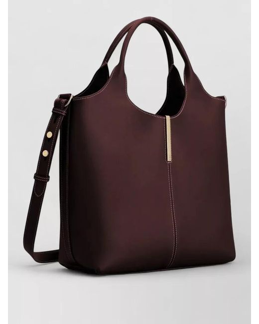 Tod's Purple Leather Small Tote Bag