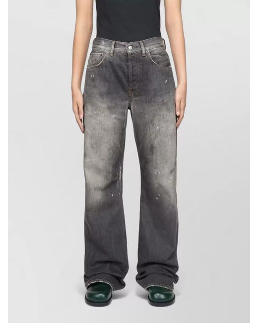 Acne Gray Denim Wide-Leg Trousers