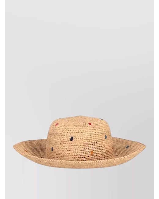 Paul Smith Natural Hat Swirl Pattern Wide Brim