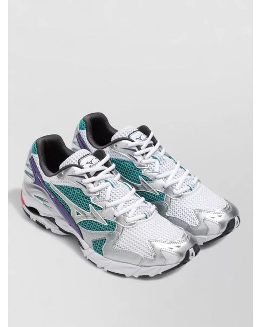 Mizuno Multicolor Mesh Upper Sneakers Rubber Sole Design for men