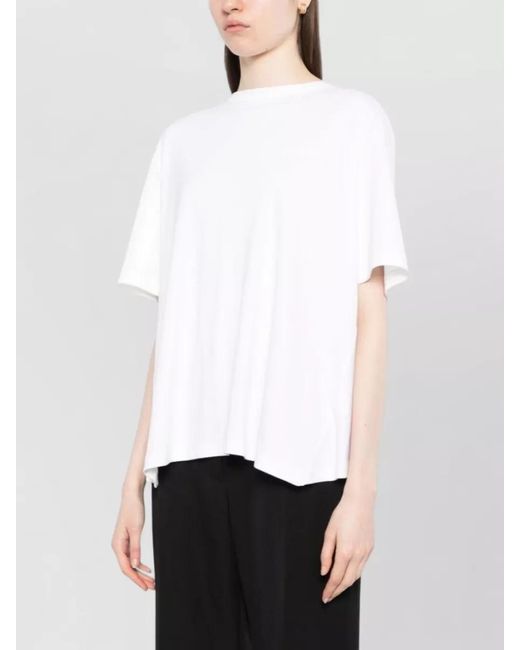 Jacquemus White Silk Cotton Short-Sleeve Round-Neck T-Shirt