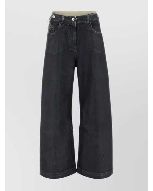 The Attico Blue Denim Wide-Leg Trousers