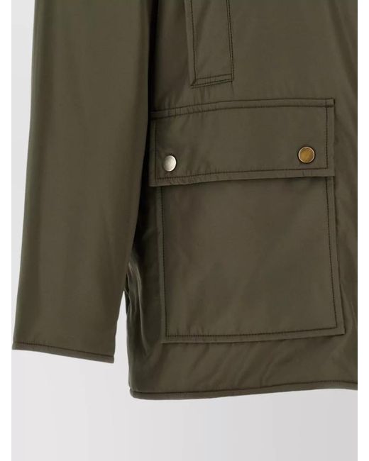 Maison Margiela Green Shearling Collar Single Breasted Coat for men