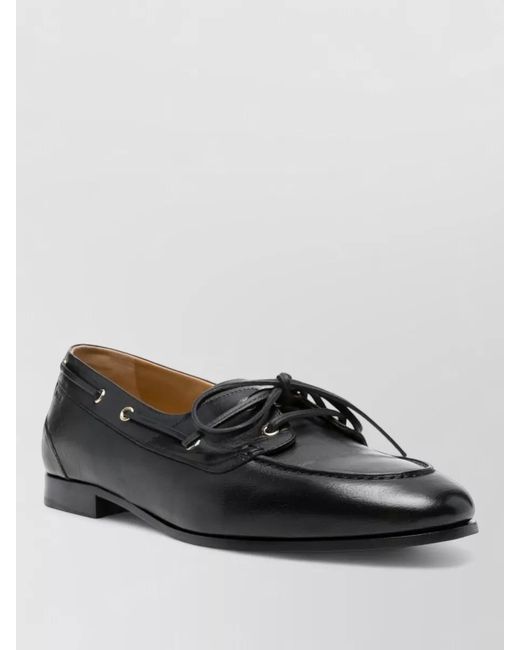 Bally Black Boat Lace Shoes Metal Eyelets Round Toe for men
