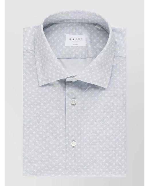 Xacus Blue Printed Long-Sleeve Shirt for men