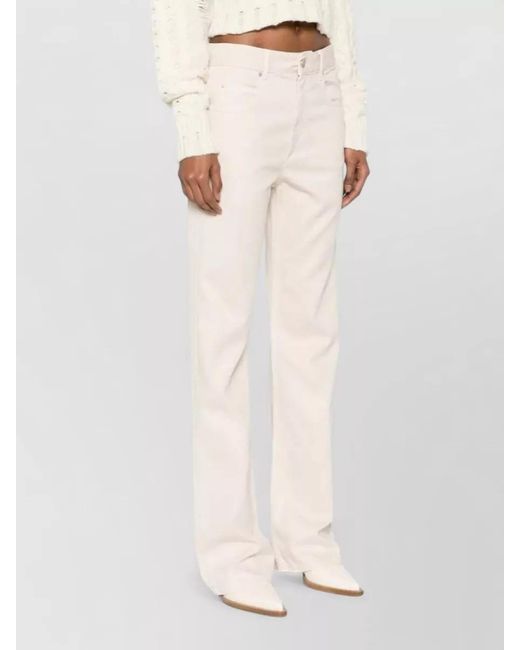 Isabel Marant Pink Lyocell High-Rise Bootcut Jeans