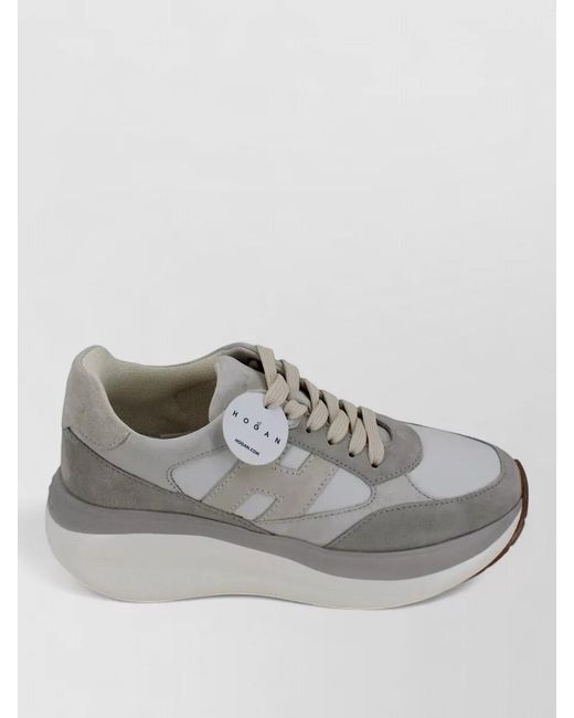Hogan Gray H696 Sneaker Chunky Runner Platform Sole
