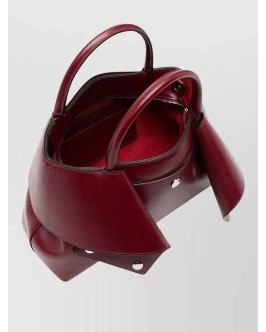Totême Red Calf Leather Tote Bag