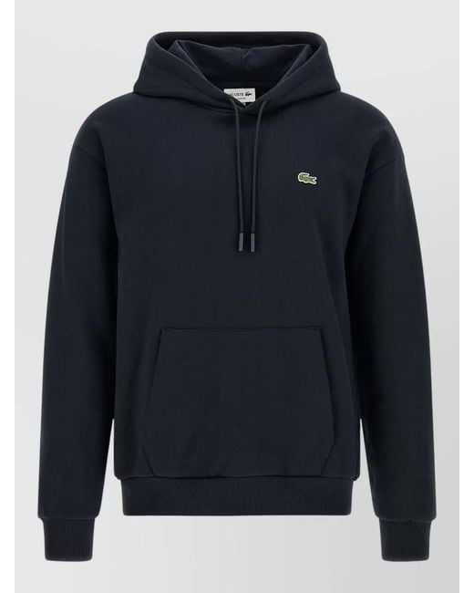 Lacoste Blue Hooded Sweatshirt Logo Detail Front Pocket for men