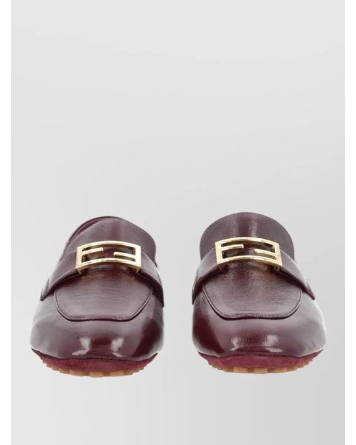Fendi Brown Leather Loafers