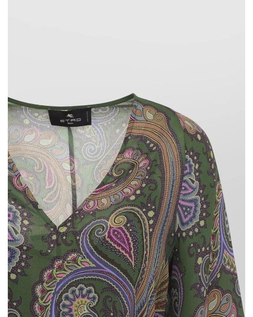 Etro Gray Beach Dress Long Sleeve Tie Waist
