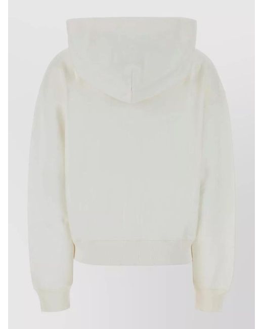 Sporty & Rich Multicolor Cotton Cropped Hooded Sweatshirt Front Pockets