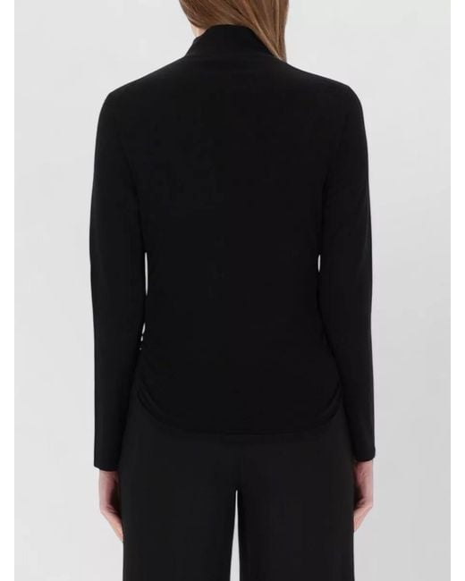 Theory Black Henley Jersey Top Button Detail High Collar