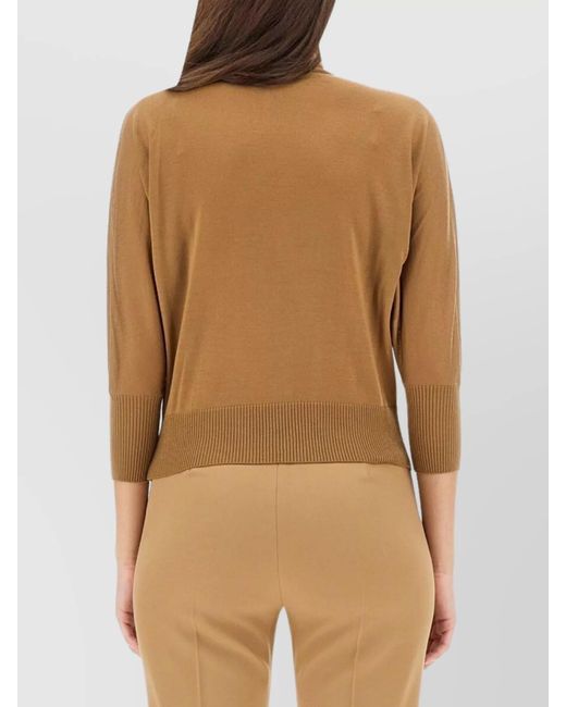 Max Mara Natural Wool High Neck Jumper
