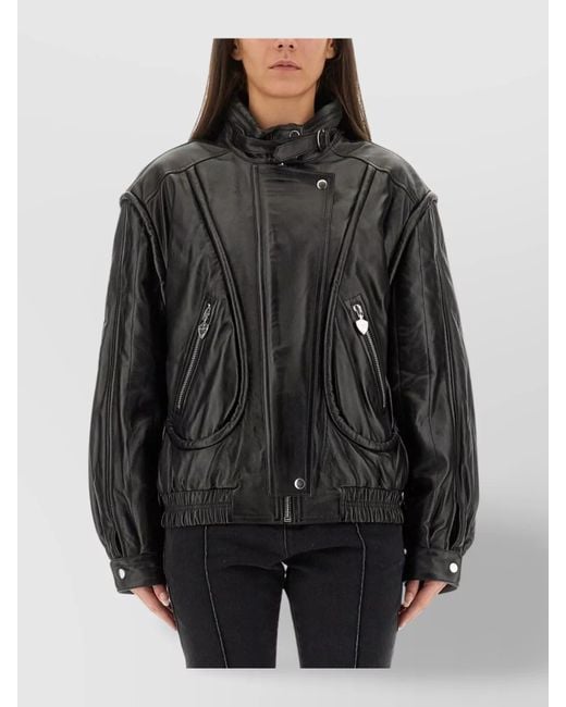 Isabel Marant Black High Collar Jacket Featuring Buckle Detail