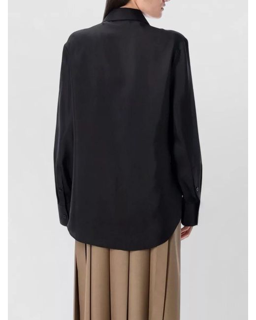Rohe Blue Silk Shirt Twisted Front Tie Design