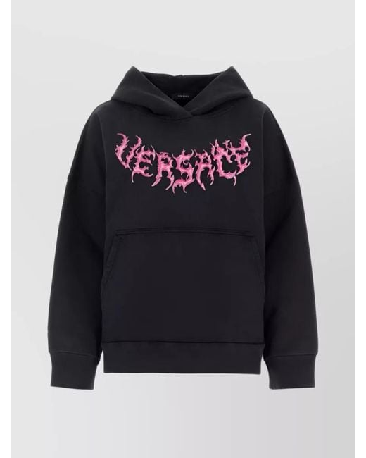 Versace Black Logo Print Hoodie