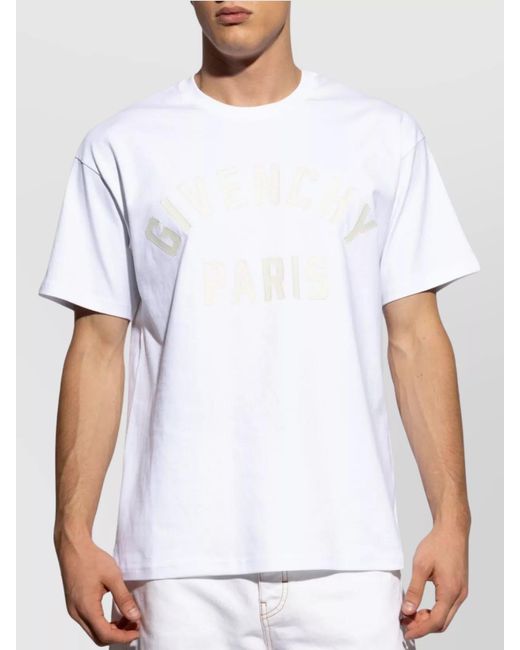 Givenchy White Cotton Logo-Embroidered Regular-Fit T-Shirt for men