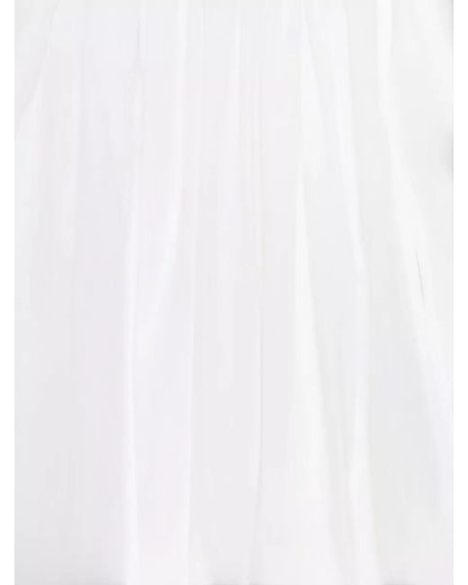 Comme des Garçons White Cotton Skirt Asymmetric Hem Ruffled Design