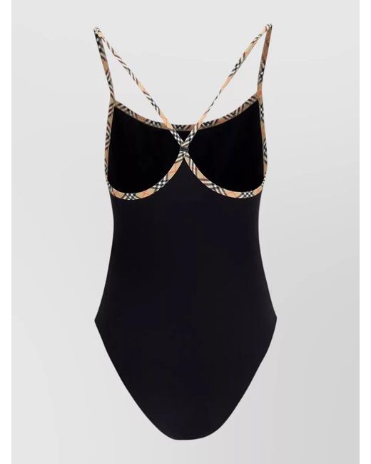 Burberry Blue Check Trim Swimsuit