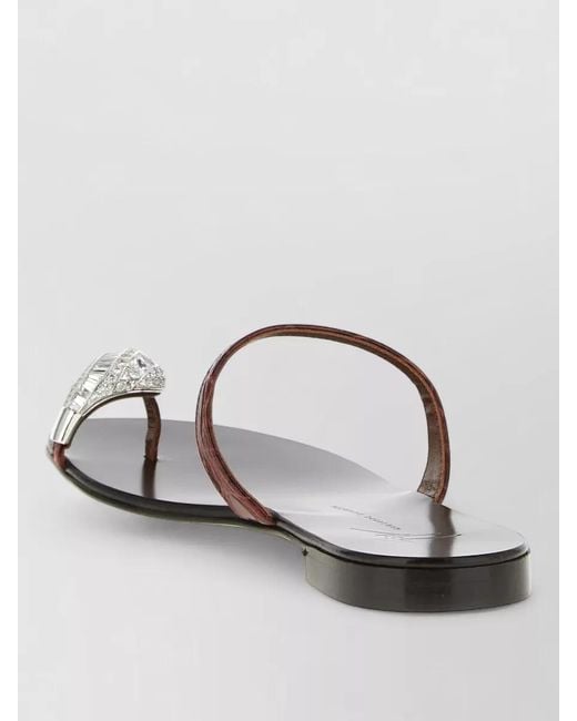 Giuseppe Zanotti Metallic Leather Crystal-Embellished Sandals