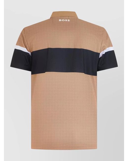 Boss Blue Striped Short-Sleeve Polo Shirt for men