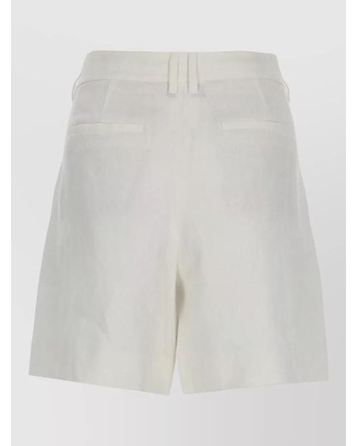Max Mara White Linen Shorts