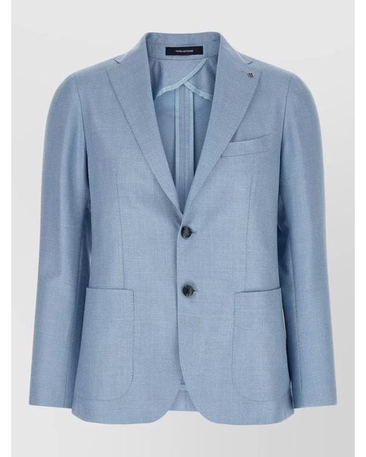 Tagliatore Blue Virgin Wool Blazer for men