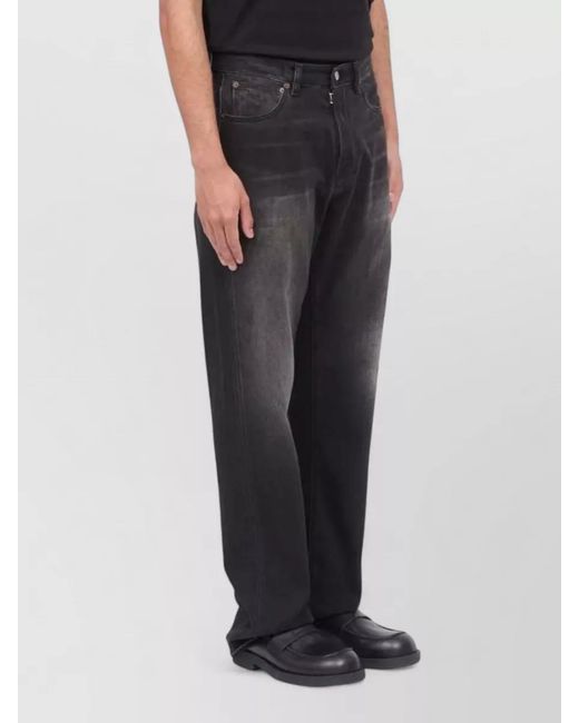 MM6 by Maison Margiela Black Cotton Straight-Leg Jeans for men