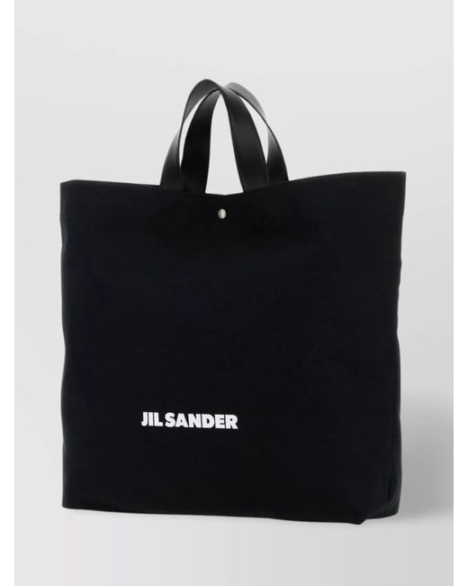 Jil Sander Black Market Tote Canvas Shoulder Bag