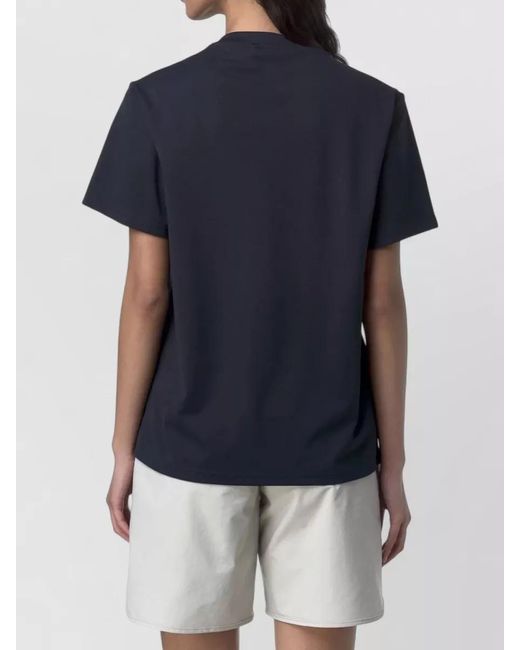 K-Way Blue Short Sleeve Crew Neck Top Chest Pocket
